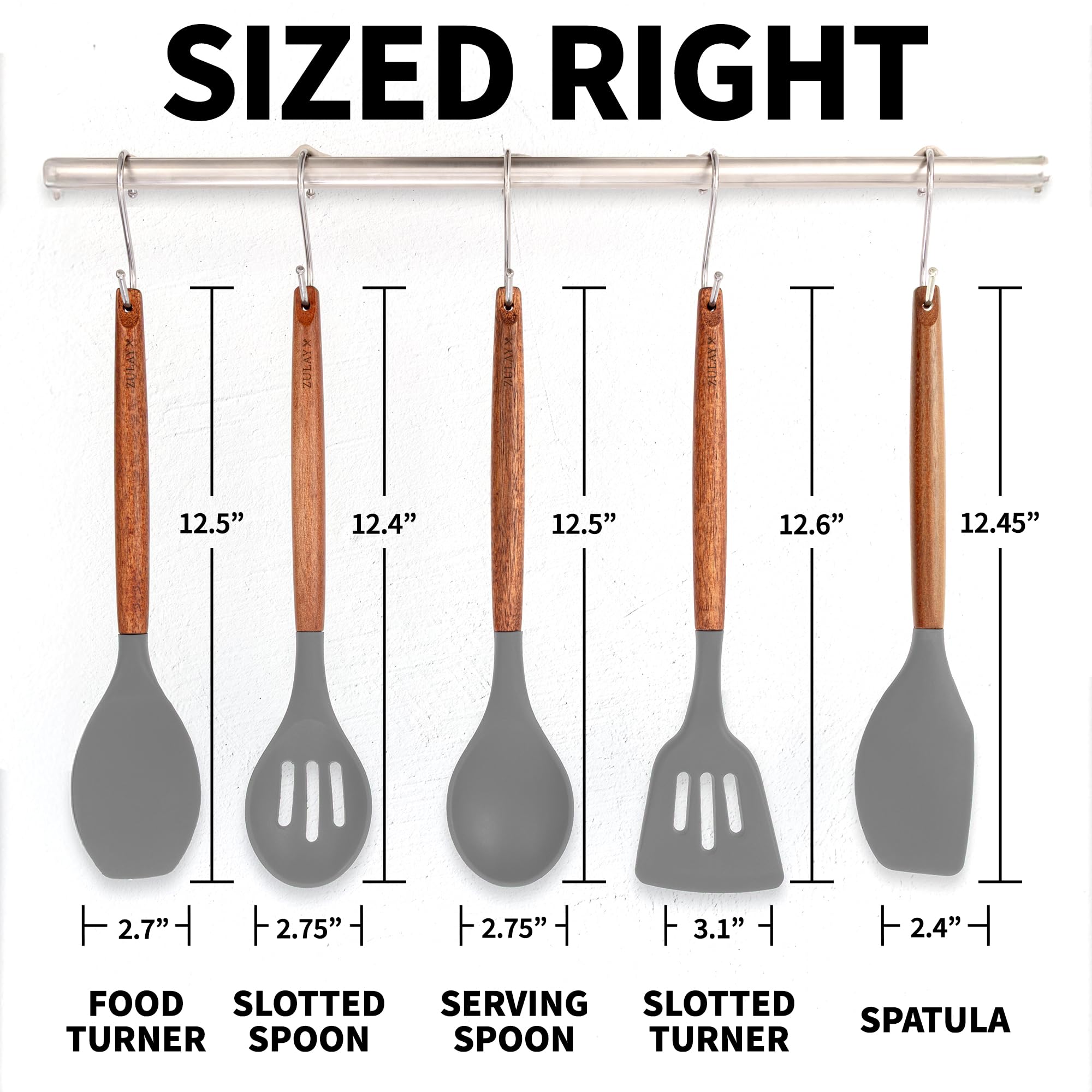 Zulay Kitchen utensil hanging hole for convenient storage