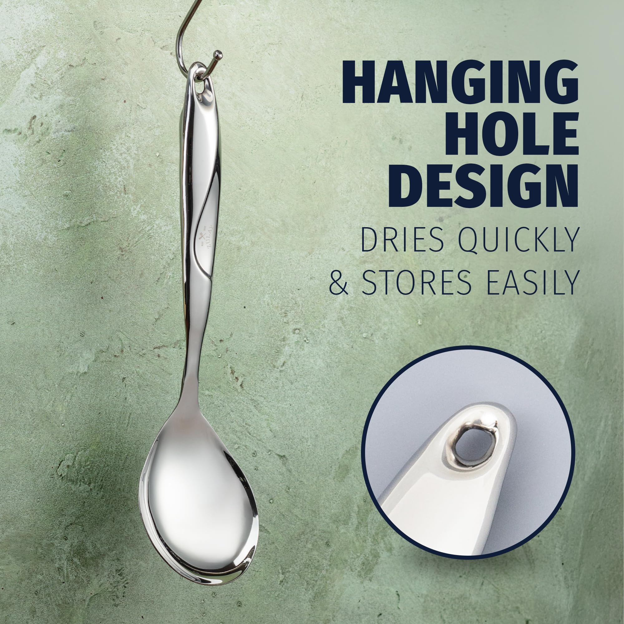 Zulay Kitchen wide 3-inch spoon bowl ideal for serving rice, pasta, casseroles.