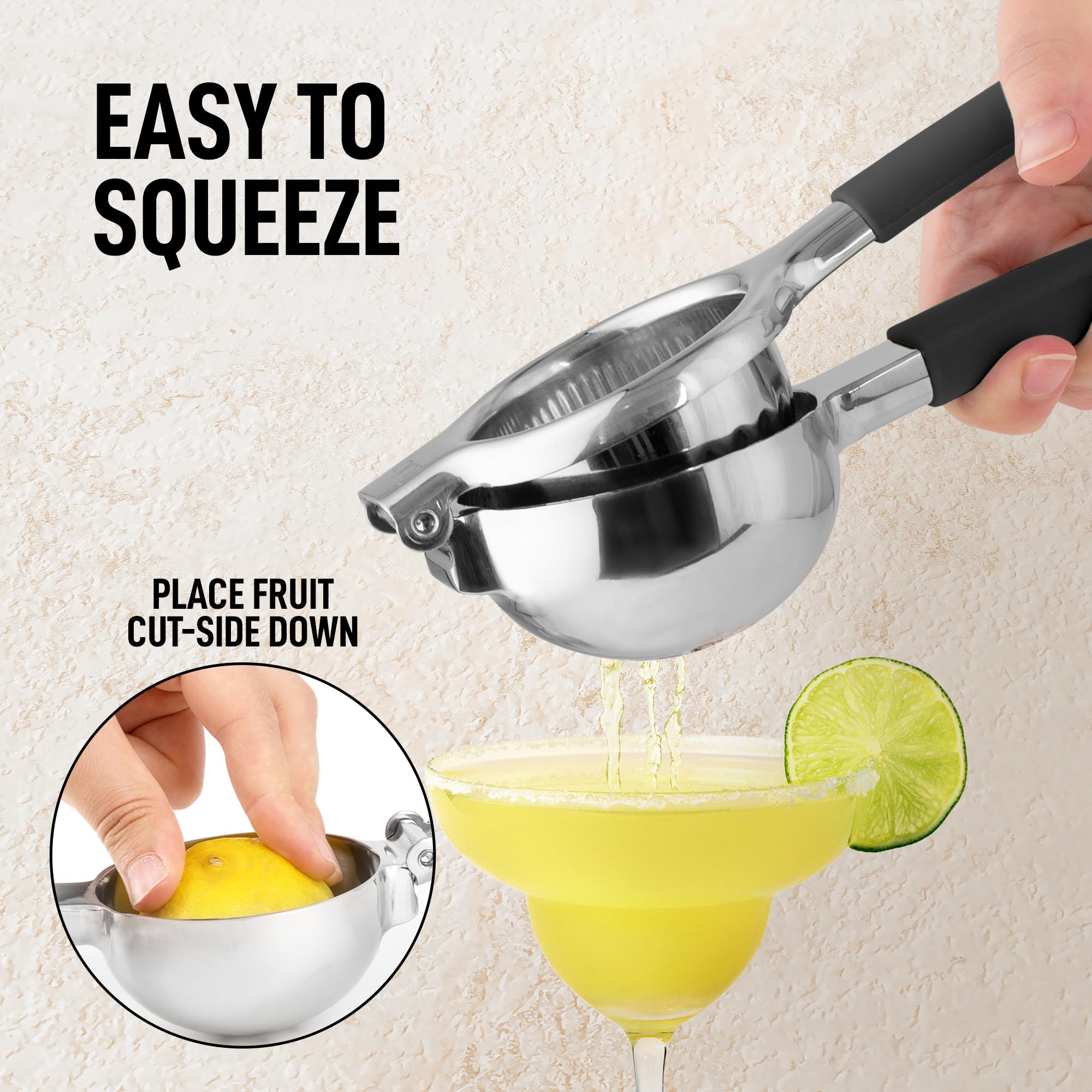 Lead-free stainless steel construction of Zulay squeezer ensuring safe use