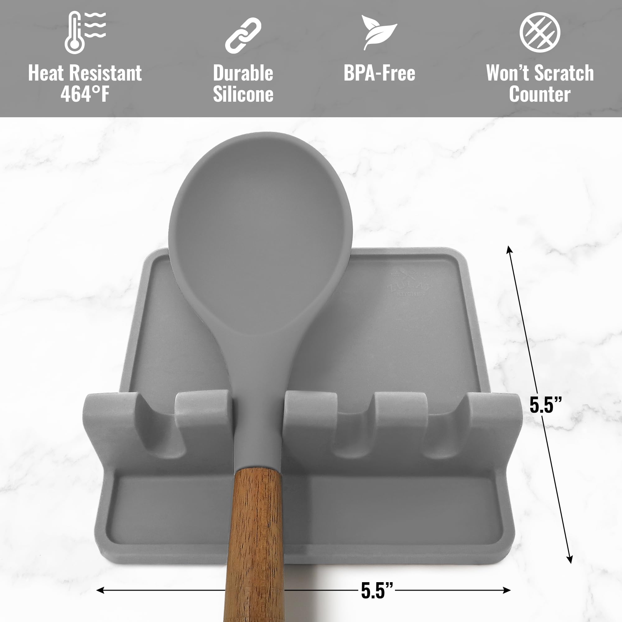Zulay two-pack utensil rest adds value to any kitchen.