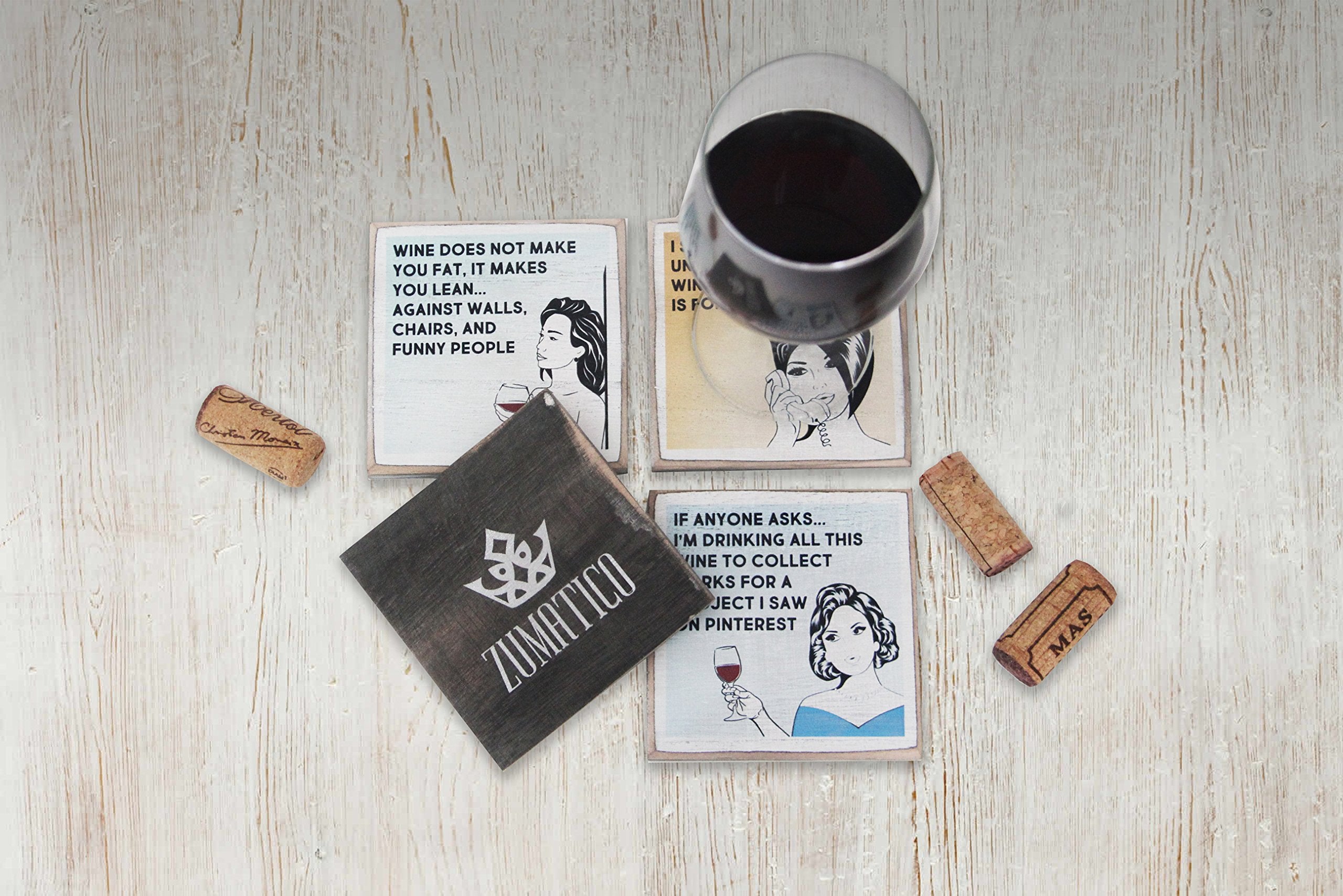 Zumatico housewarming coasters fit bottles and cups for versatile use
