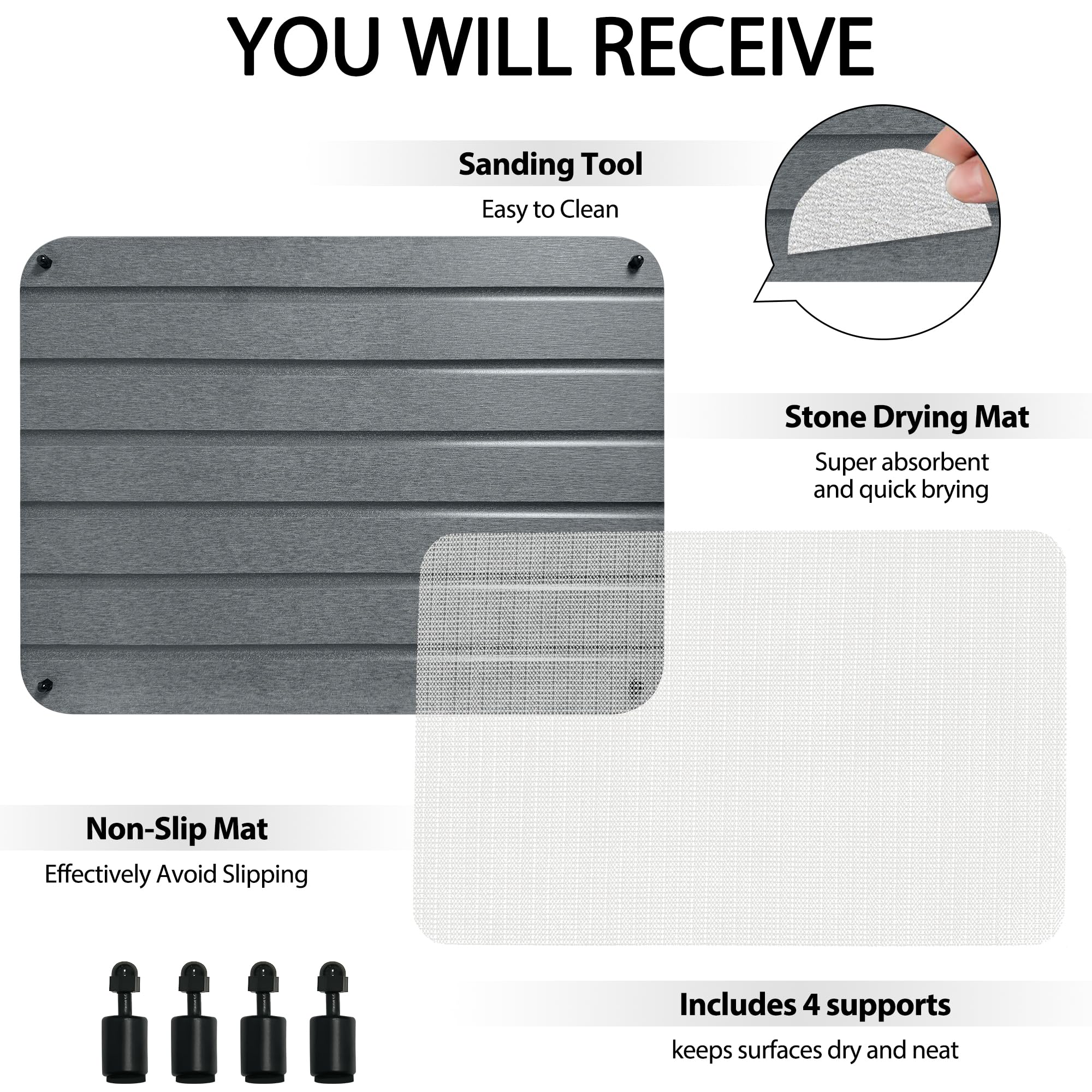 ZumenDa drying mat close-up highlighting grooves for quick evaporation.