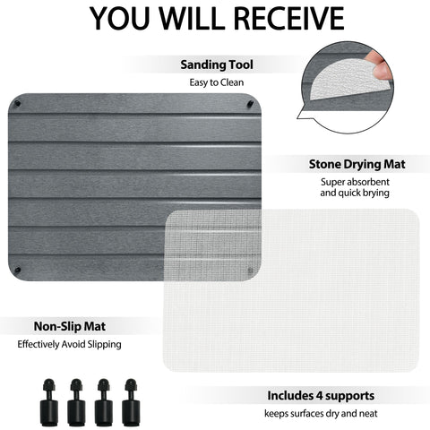 ZumenDa drying mat close-up highlighting grooves for quick evaporation.