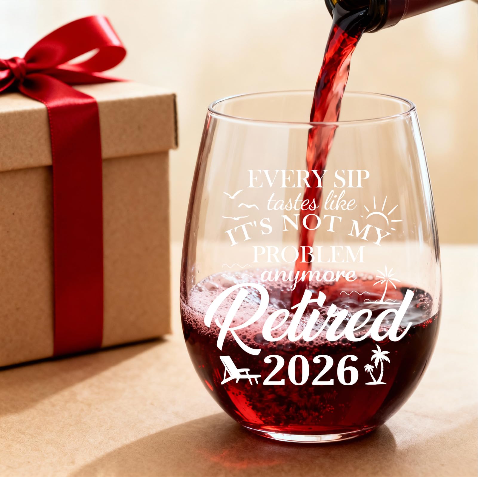 Zunaked 19oz stemless glass close-up, clear crystal finish and comfortable grip.