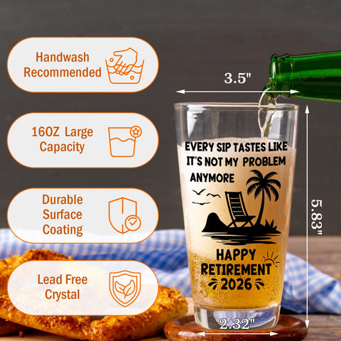 Zunaked glass with humorous quote perfect for farewell moments