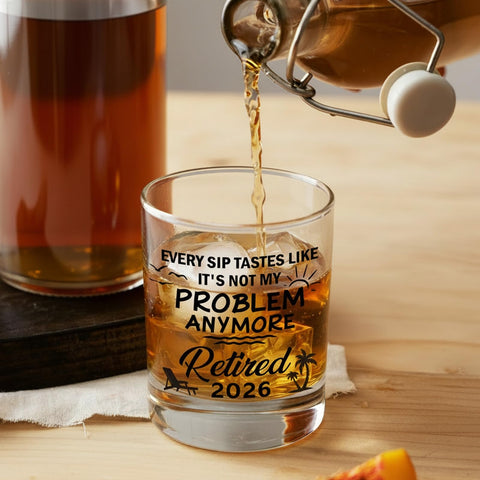 Zunaked whiskey glass for husbands—perfect retirement gift that honors decades of memory and friendship.