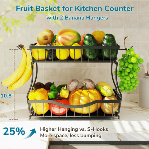 Banana hangers keep bananas tidy and away from the counter.