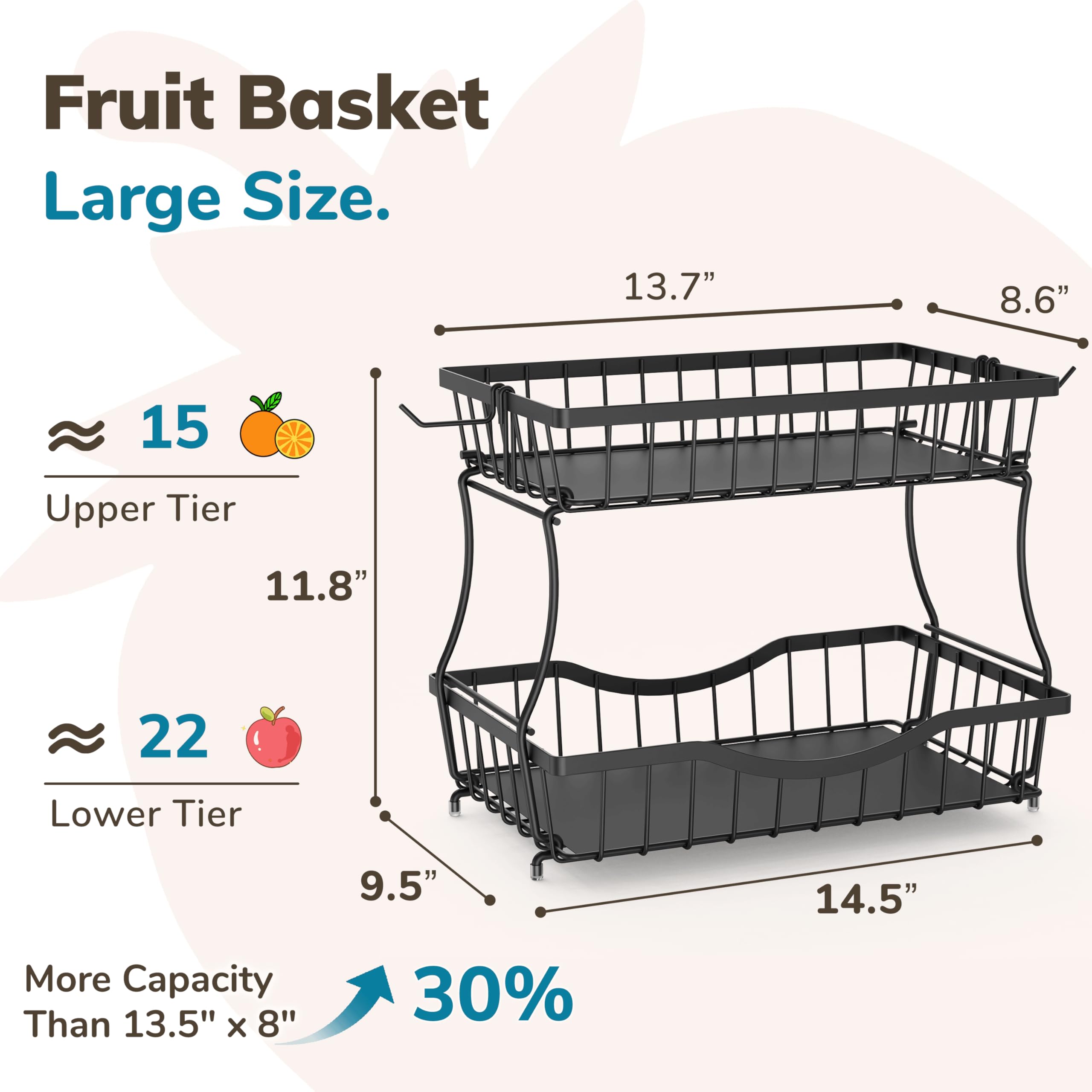 Elevated base with non-slip pads protects countertops during daily use.