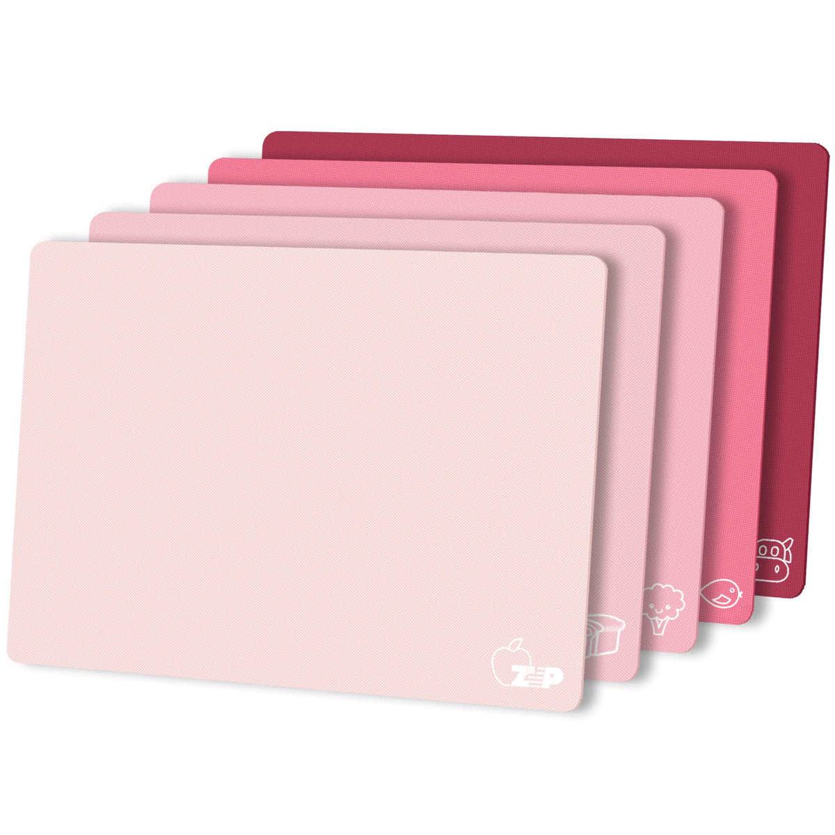 ZVP gradient pink cutting boards set of five for organized prep