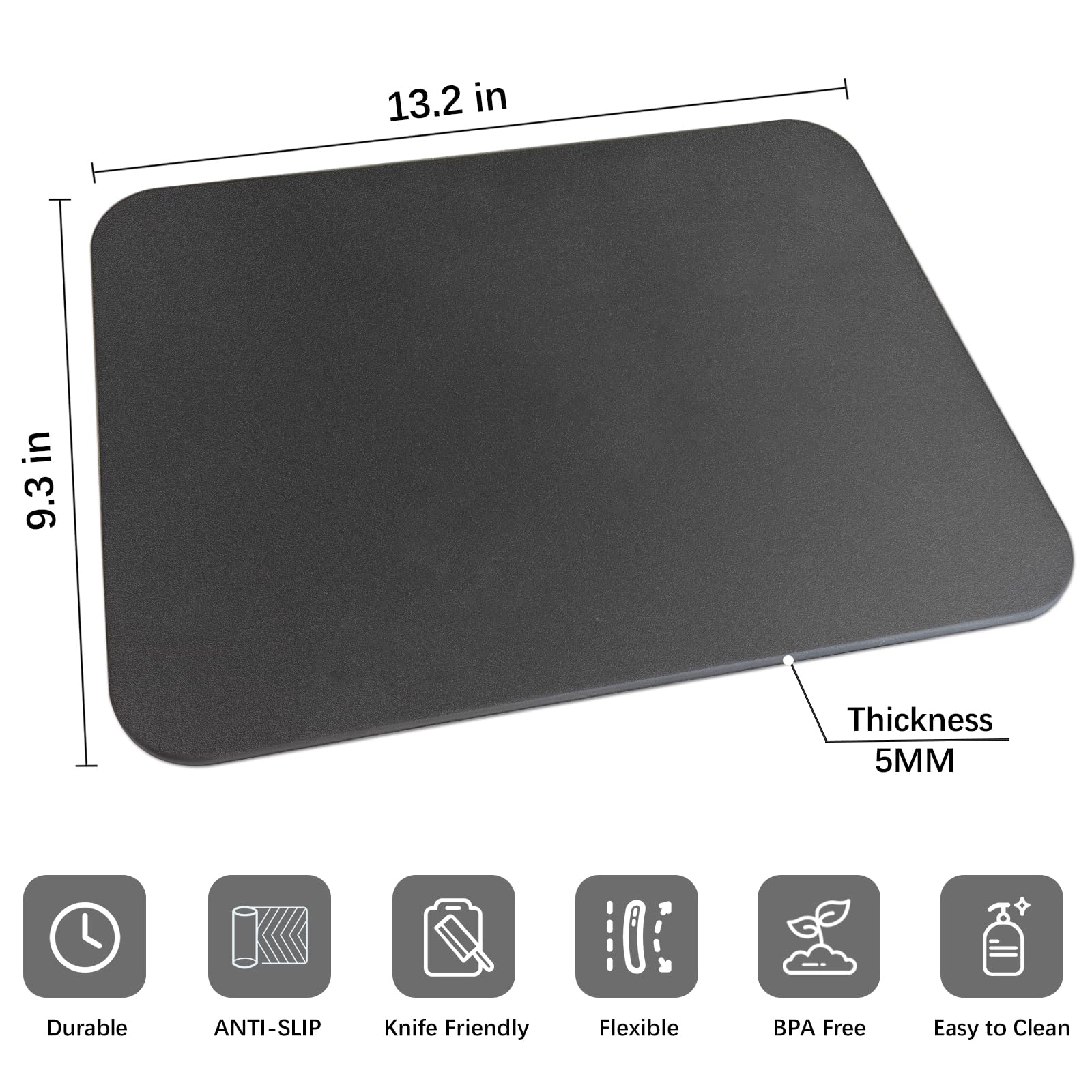 ZVP thick TPU cutting board made from BPA-free material for safe daily use.