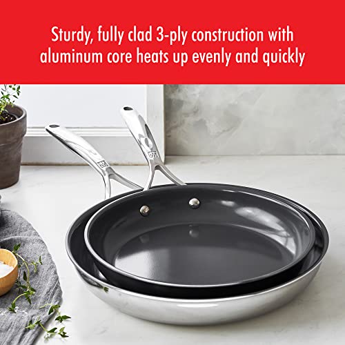 ZWILLING Energy Plus ceraforce xtreme coating close up highlights durable nonstick and easy release