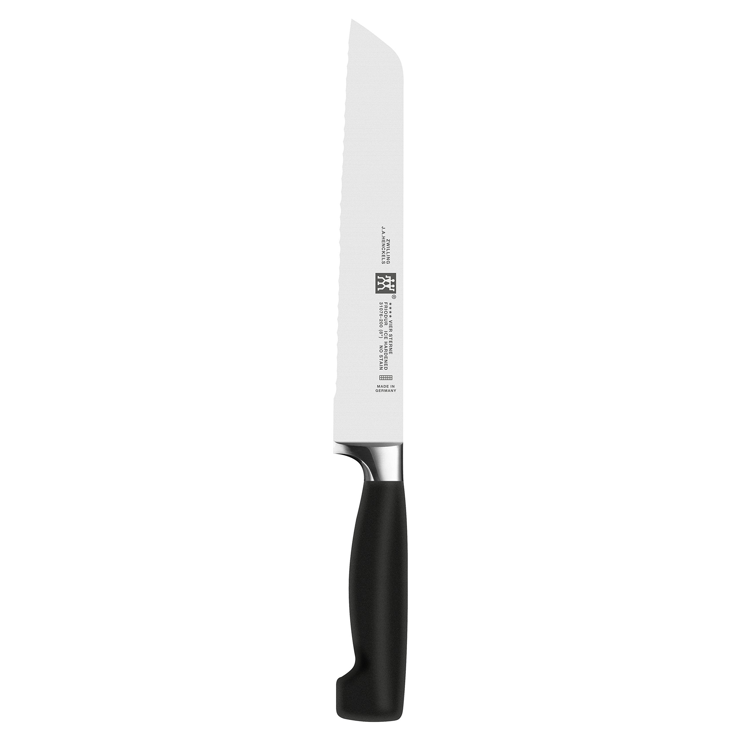 5-inch serrated utility knife offers crust control and versatility