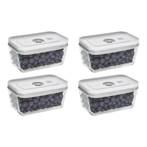 ZWILLING Fresh & Save small glass containers sealed airtight for freshness.