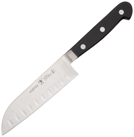Zwilling Henckels Classic 5-inch Santoku fully forged blade for durable kitchen reliability.