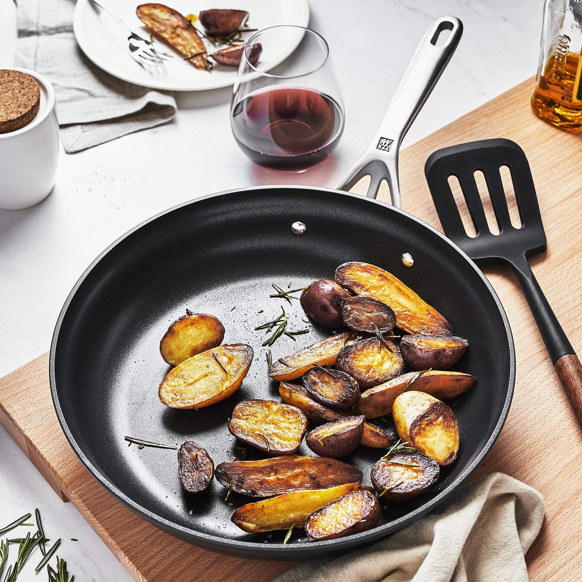 ZWILLING Motion 10-inch fry pan delivers steady heat for searing.