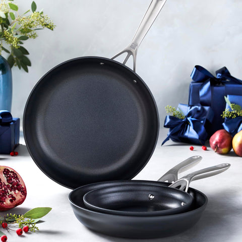 ZWILLING Motion 12-inch fry pan provides ample surface for family meals.