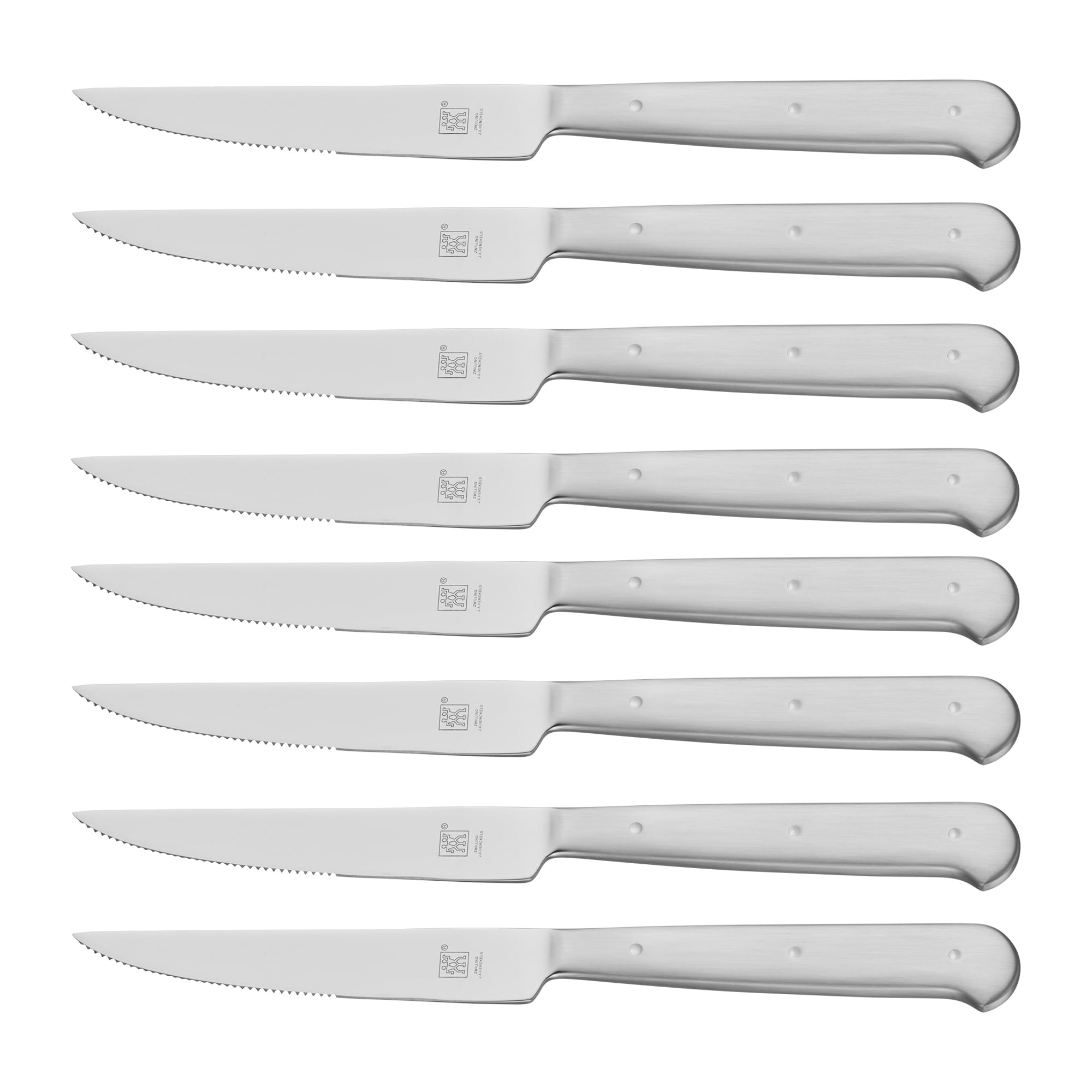 ZWILLING Porterhouse knife blade close-up showing razor-sharp edge for precise cuts.