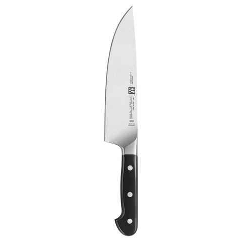 Zwilling Pro 8-Inch Chef's Knife blade detail for precise, clean cuts in daily prep.