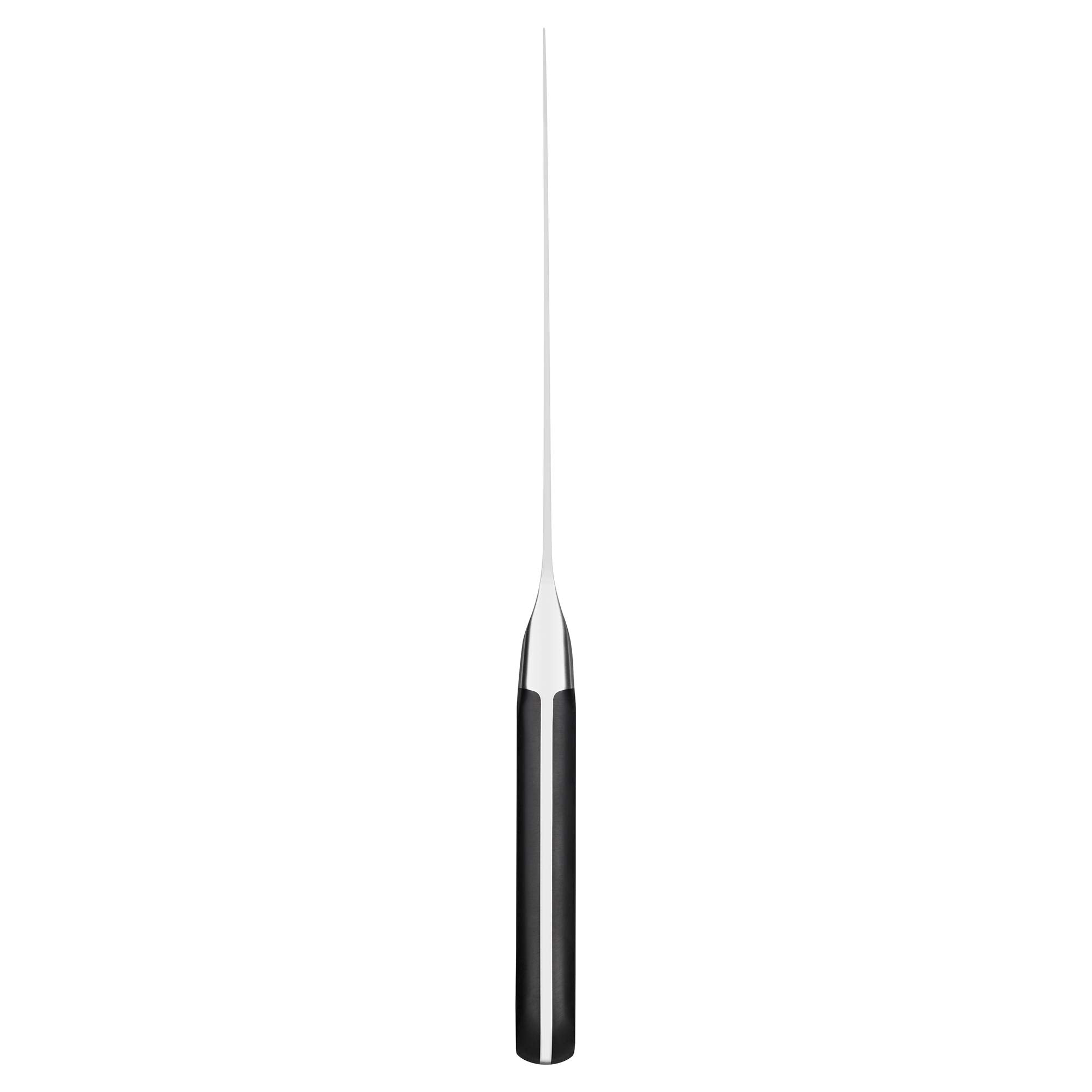 Zwilling Pro 8-Inch Chef's Knife handle offers ergonomic triple-riveted grip for comfortable long use.