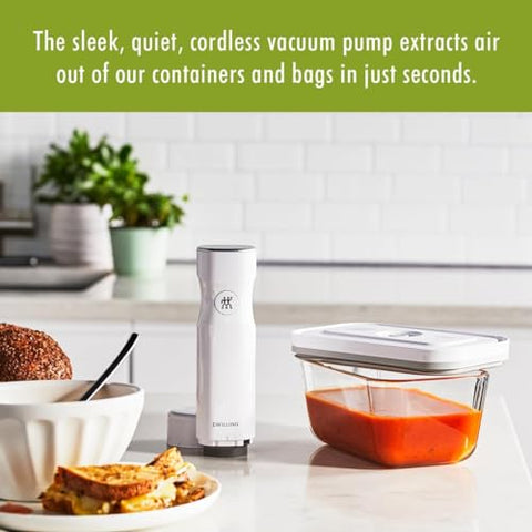ZWILLING reusable BPA-free vacuum bags with zipper attachment simplify sealing