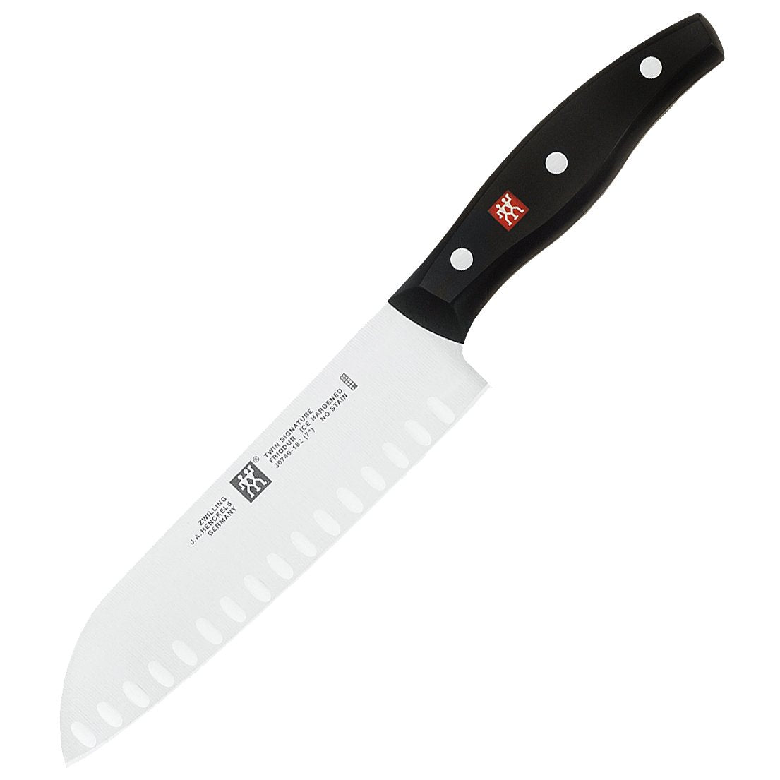 ZWILLING Twin Signature full tang construction; durable, balanced feel during slicing.