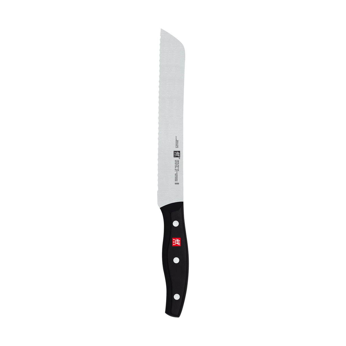 ZWILLING TWIN Signature 8-inch bread knife blade edge for clean, even slicing.