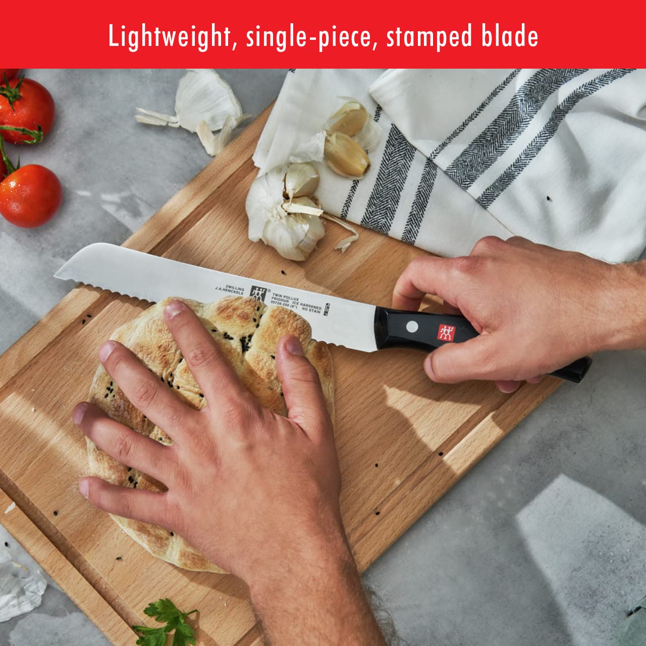 ZWILLING TWIN Signature 8-inch bread knife Friodur blade for durable performance.
