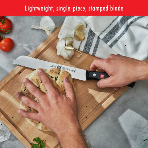 ZWILLING TWIN Signature 8-inch bread knife Friodur blade for durable performance.