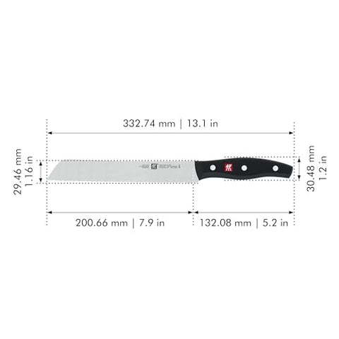 ZWILLING TWIN Signature 8-inch bread knife ice-hardened blade stays sharp longer.