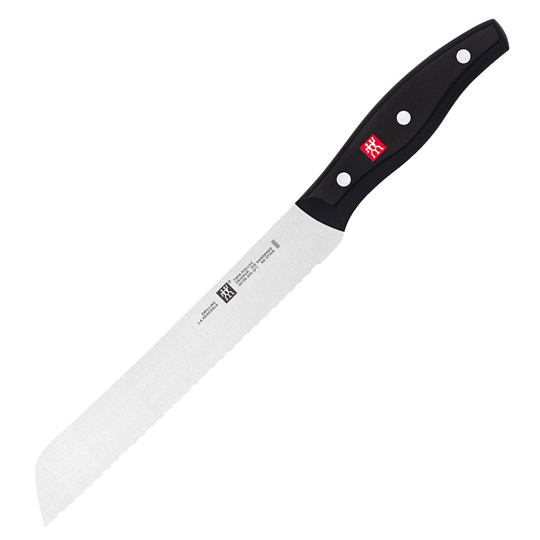 ZWILLING TWIN Signature 8-inch bread knife lightweight feel with balanced control.