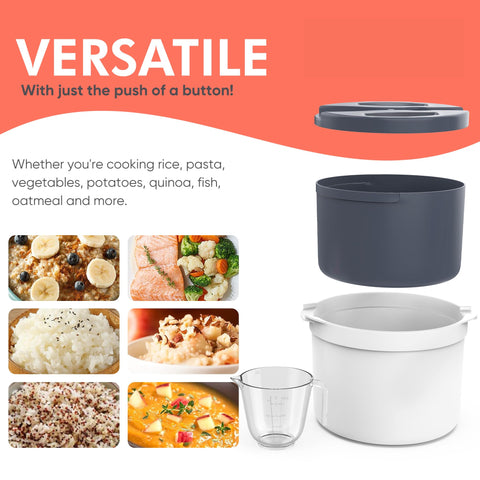 Zwippy all-in-one microwave cooker with a multi-purpose paddle.
