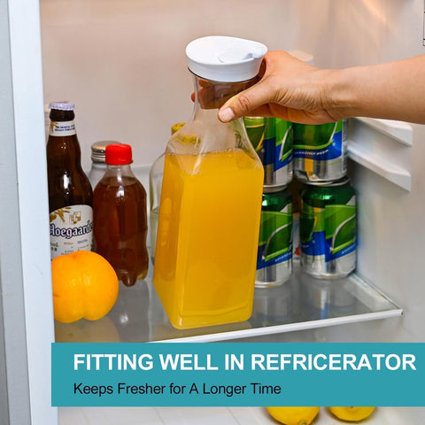 ZWYSLFCY milk container with square base for fridge organization