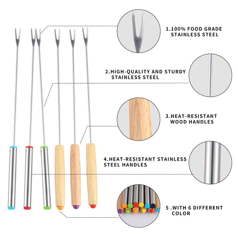 Zxmissu 9.6-inch roasting sticks extend reach for meat, marshmallows, and desserts.