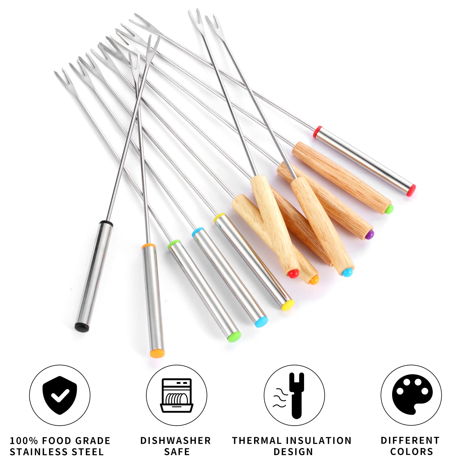 Zxmissu stainless-steel-handles forks provide durable options for repeated roasting sessions.