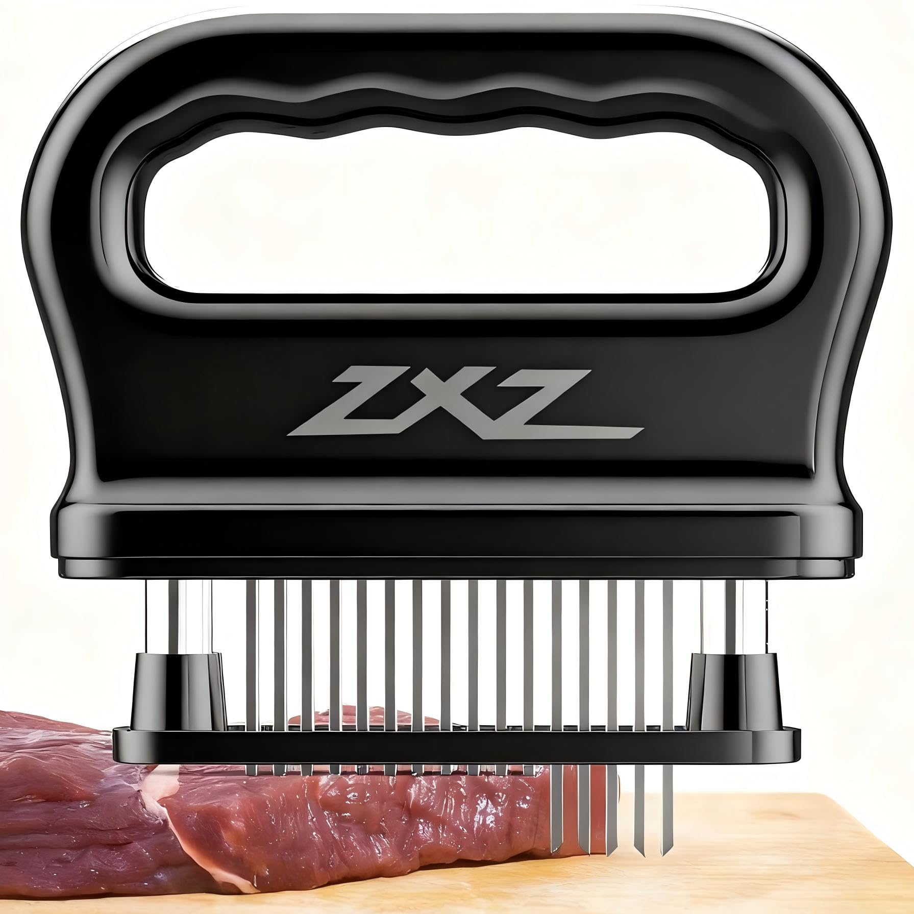 ZXZ Meat Tenderizer 48-Needle Blade close-up shows sharp needles for precise tenderizing.