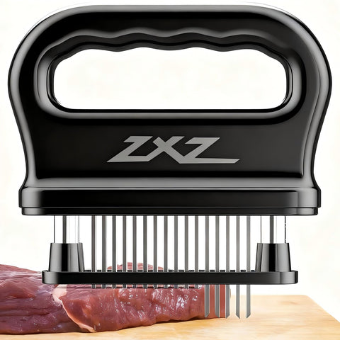ZXZ Meat Tenderizer 48-Needle Blade close-up shows sharp needles for precise tenderizing.