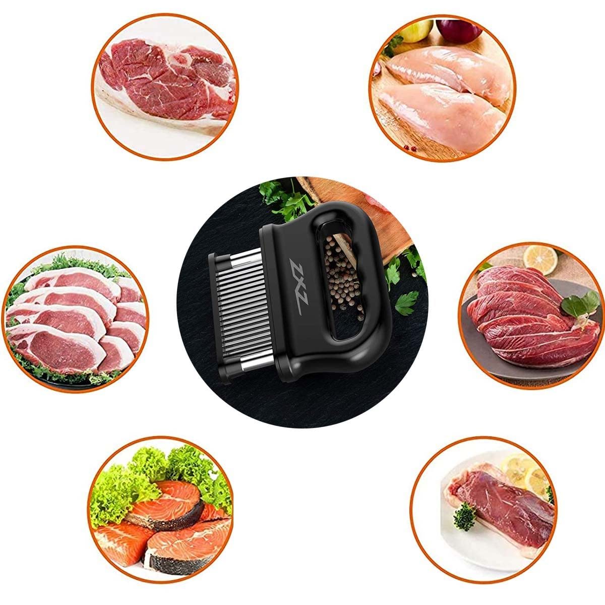 ZXZ Meat Tenderizer safety cover locked in for safe storage.
