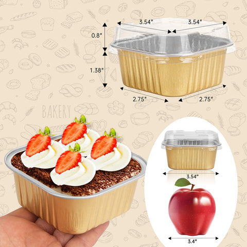 Zycozzn 5oz aluminum foil cups ideal for single-serve cakes and desserts