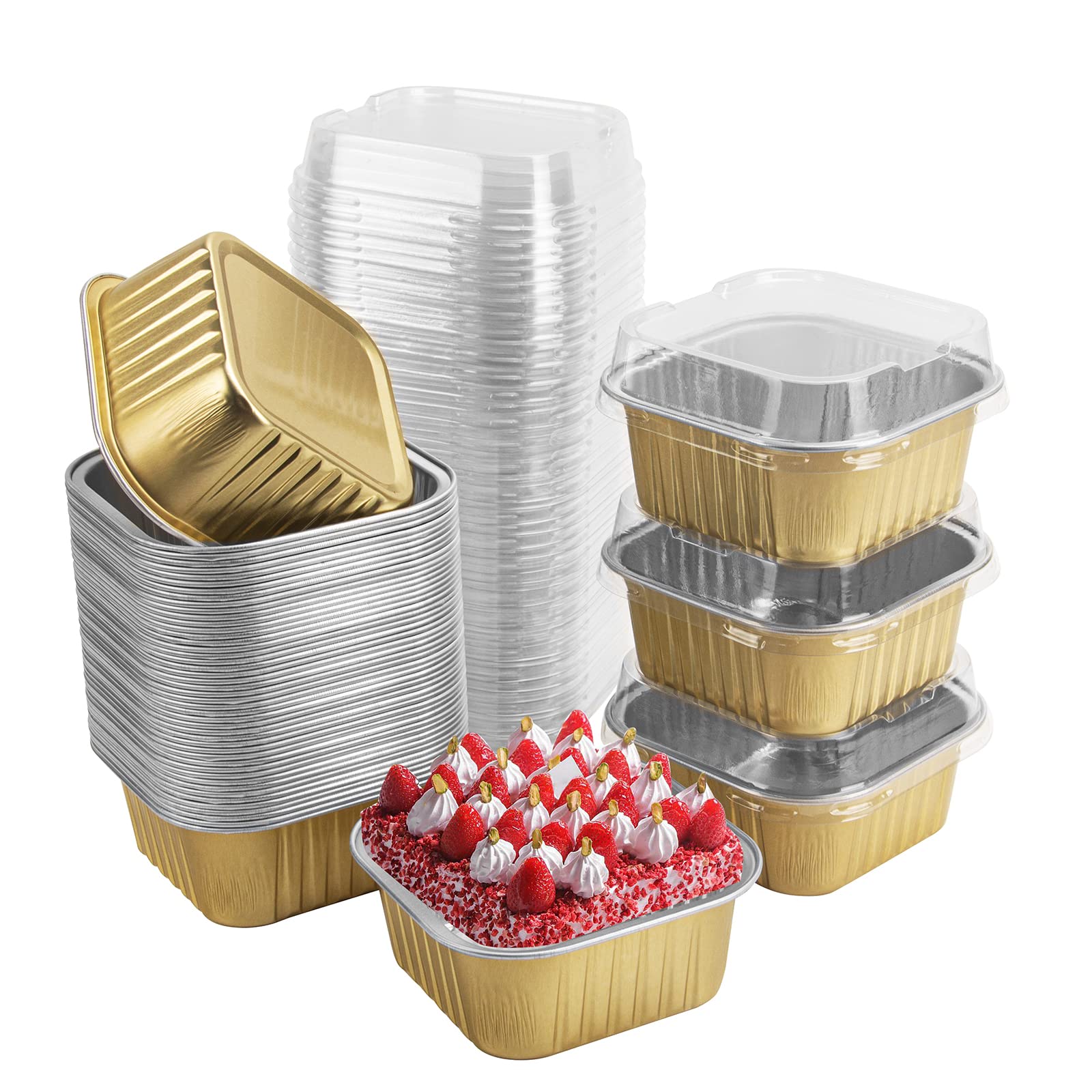 Zycozzn mini square baking pans with lids for organized wedding dessert prep