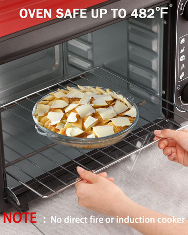 ZYER pie dish for baking shown with supportive handles