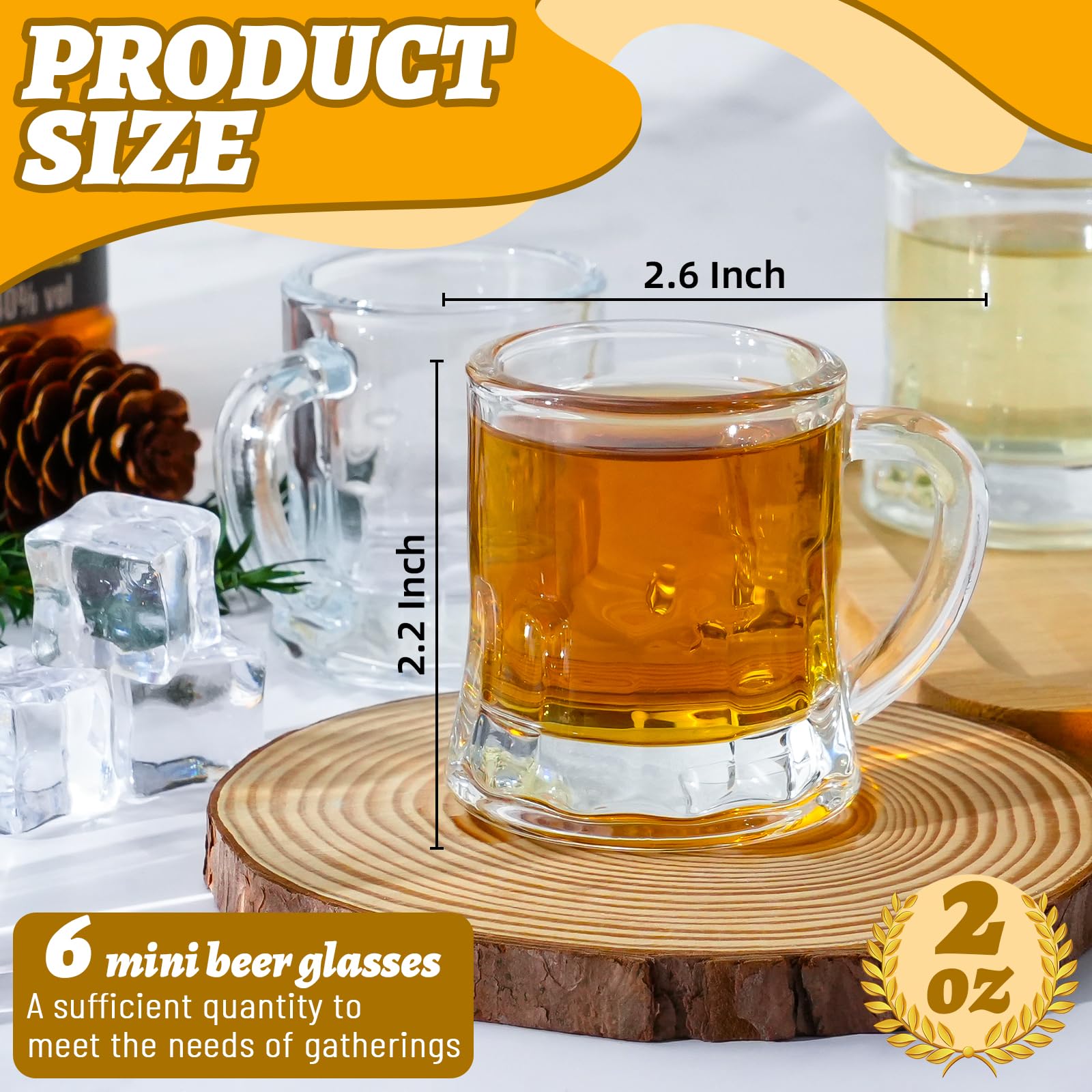 ZYFLSIYU clear 2oz shot glasses with non-slip handles.