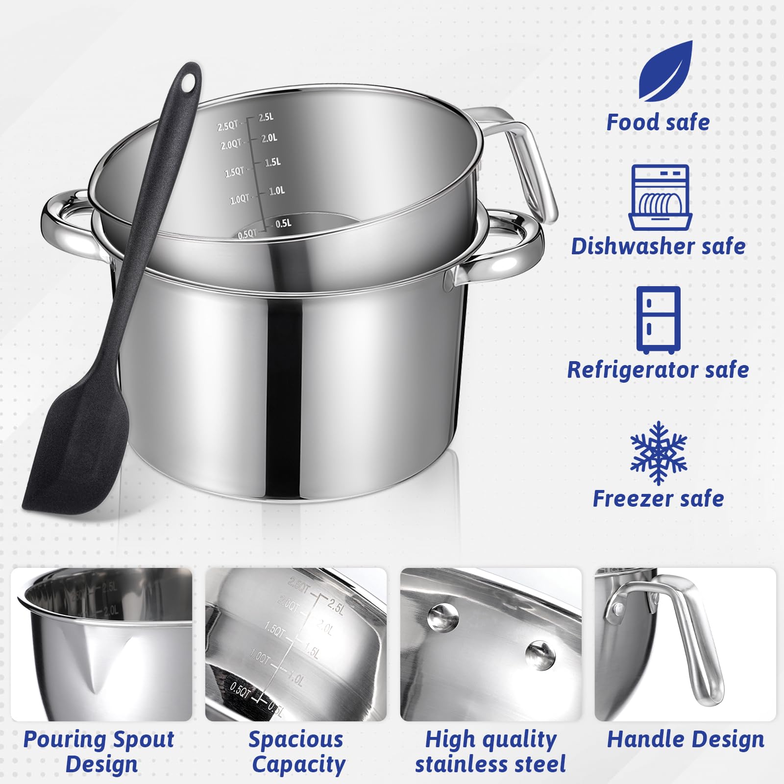 Zyghjort 2.5L upper melting bowl perfect for wax and candy crafts