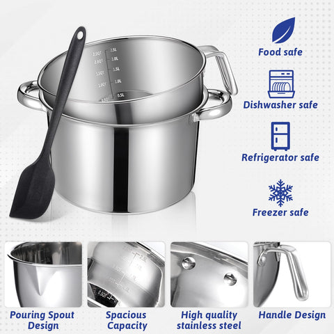 Zyghjort 2.5L upper melting bowl perfect for wax and candy crafts