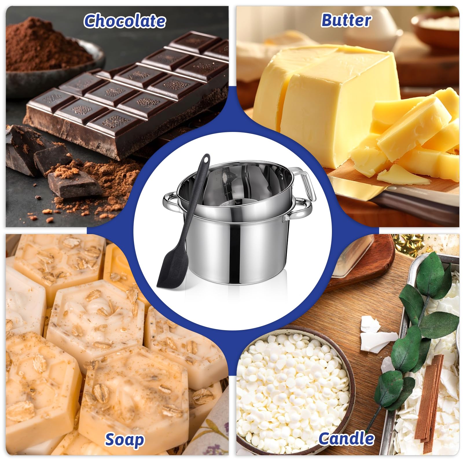 Zyghjort integrated scales and angled pour spout aid precise portions