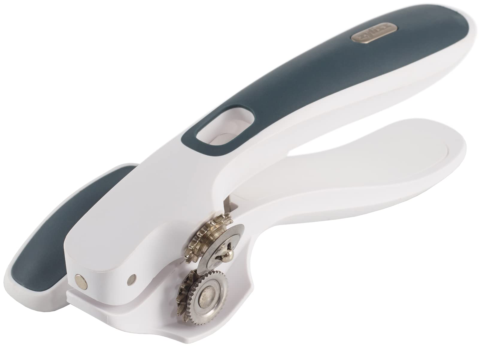 Zyliss E930043 Lock on can opener safely opens cans without touching sharp edges
