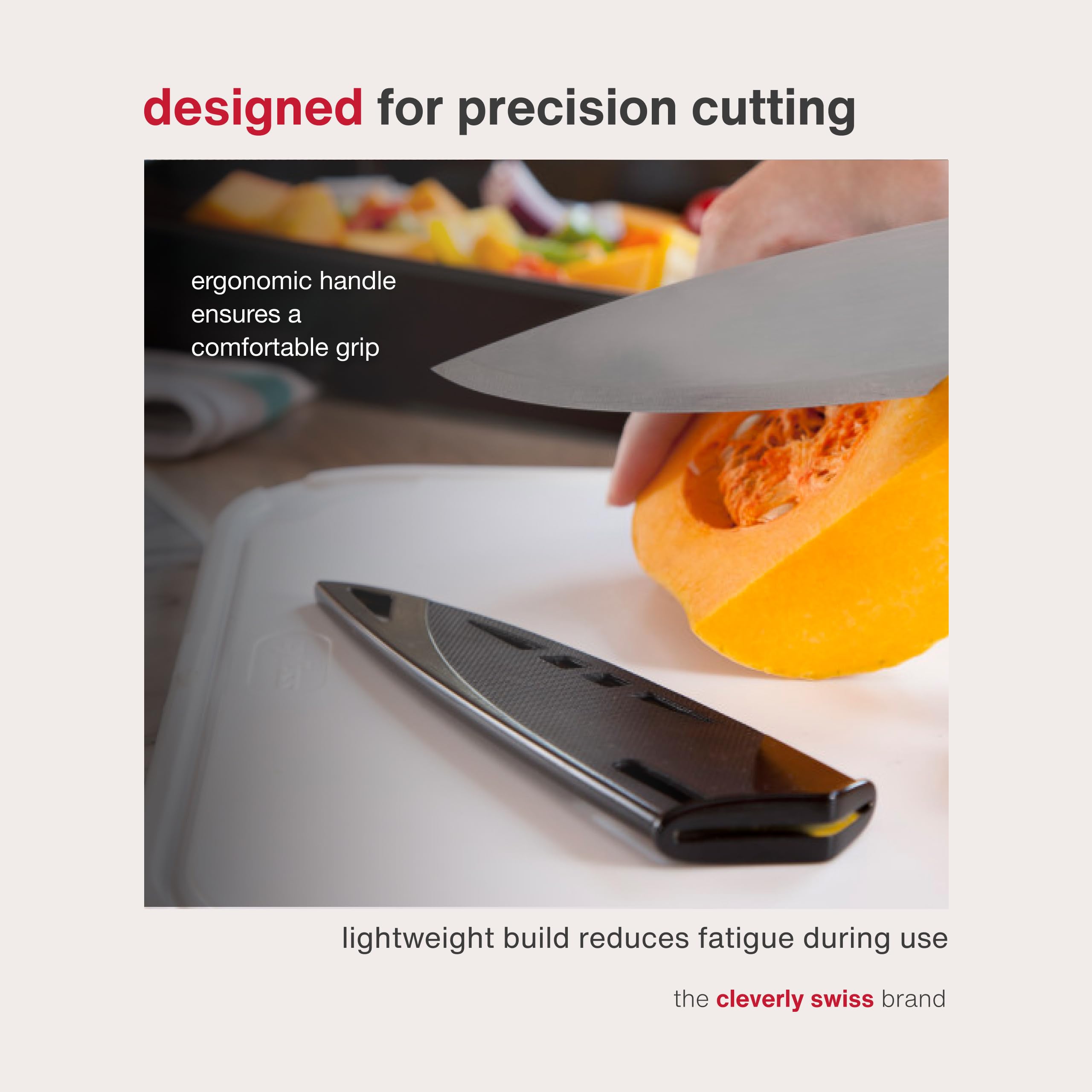 Zyliss ergonomic handle close-up emphasizes soft grip comfort