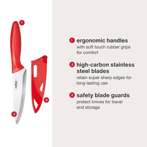 Zyliss ergonomic soft-grip handles reduce fatigue during prep