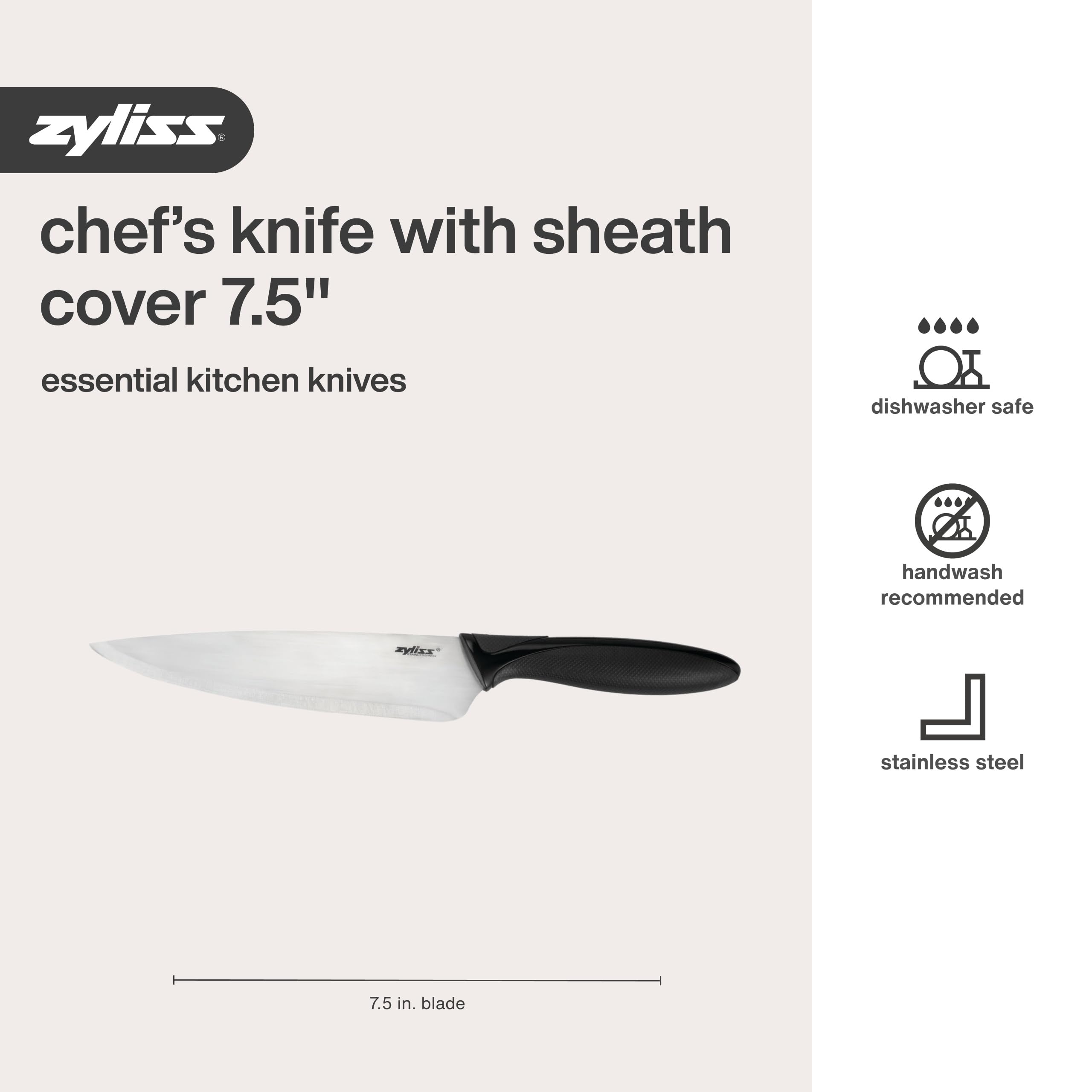 Zyliss high-carbon stainless blade for durable edge retention