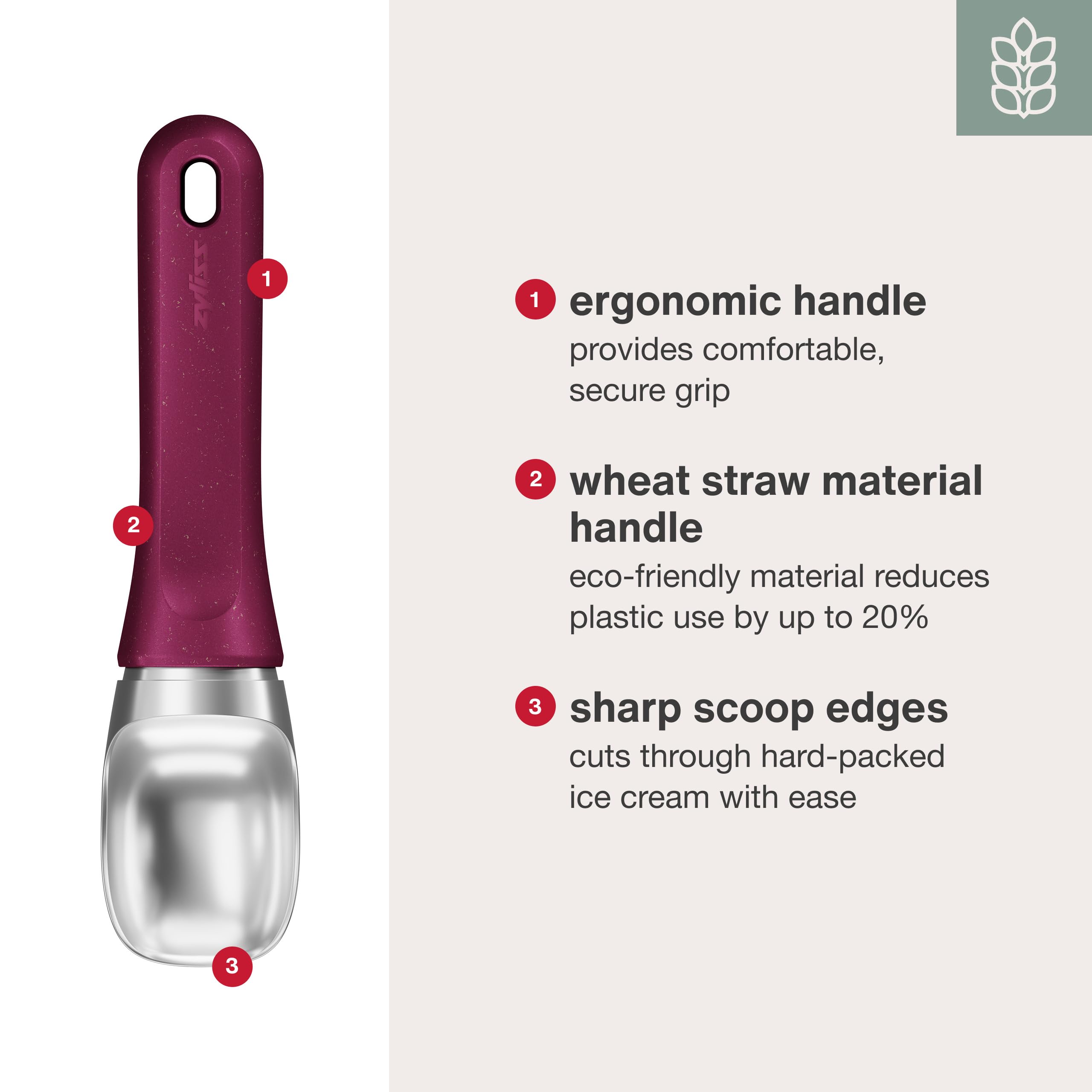 Zyliss Ice Cream Scoop is dishwasher-safe for easy cleanup after dessert time.