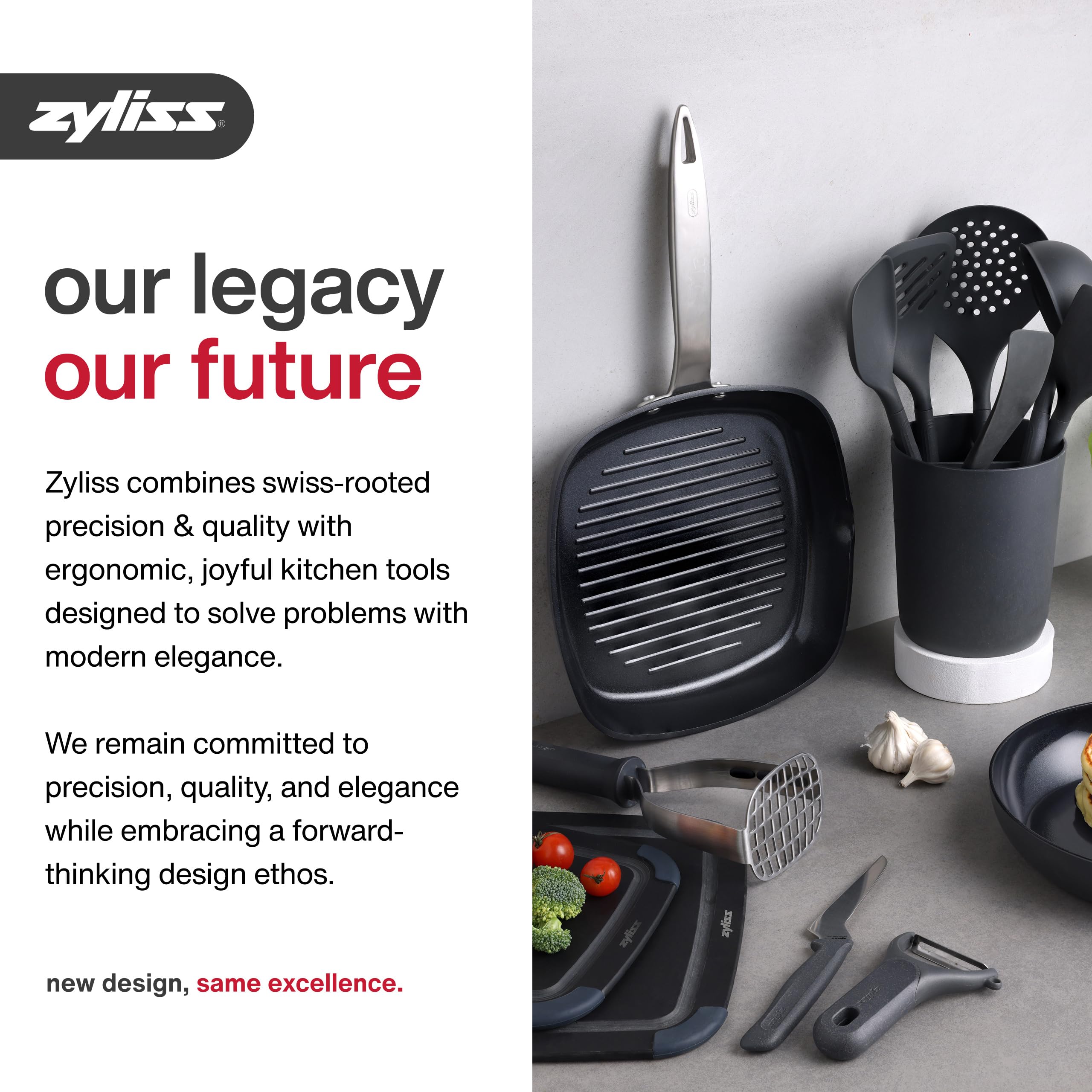 Zyliss Ice Cream Scoop demonstrates easy-scoop action through hard frozen desserts.